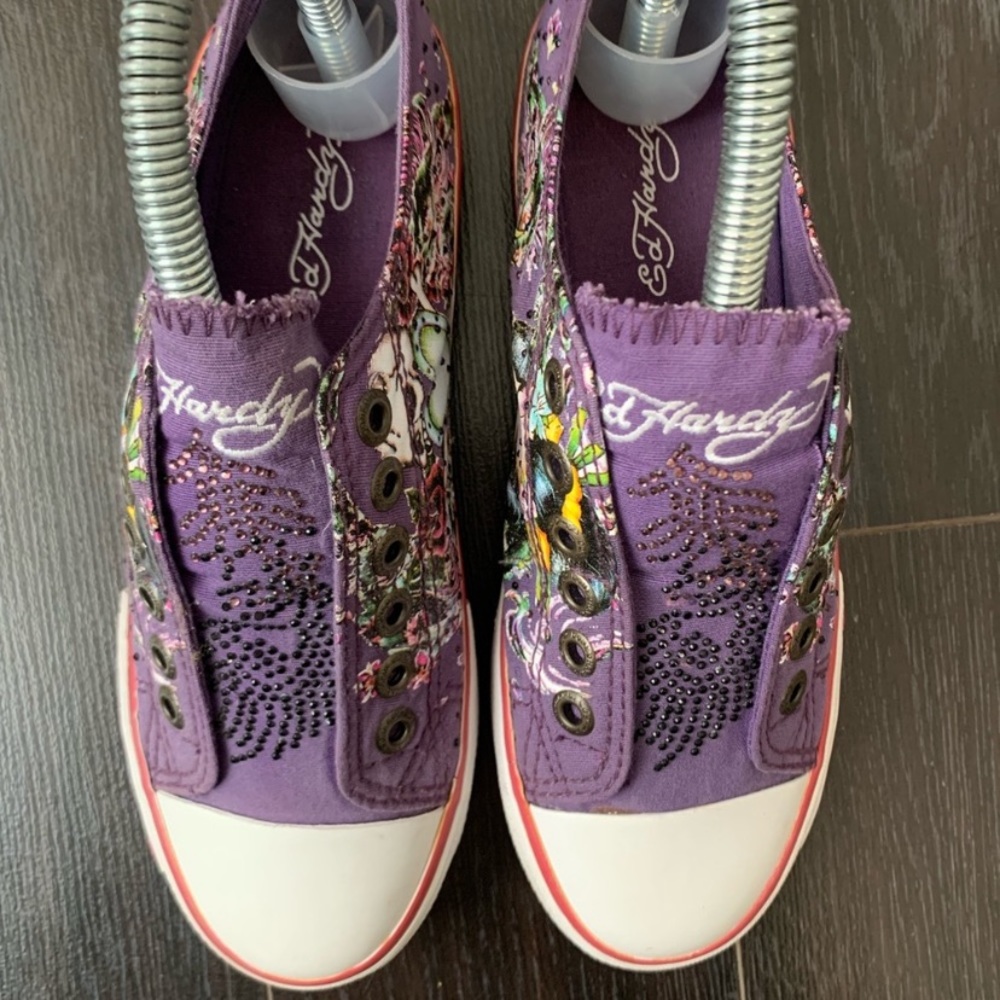 ed Hardy purple sneakers